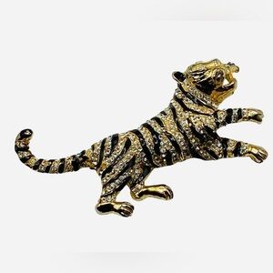 Vintage Hattie Carnegie Striped Tiger Brooch